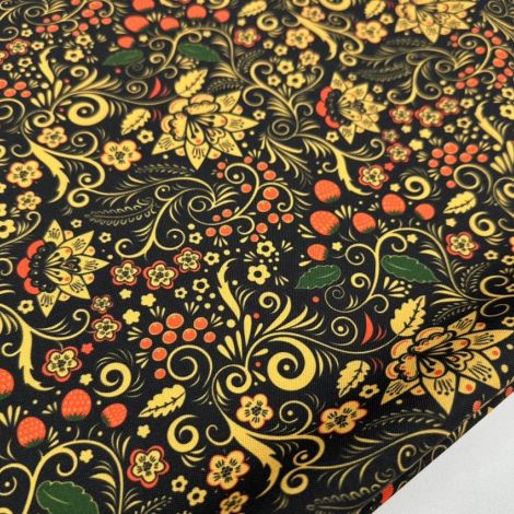 Ткань габардин принт d3 черный