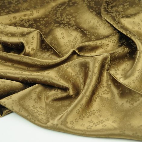 Ткань шелк жаккард "Поляна" бронзовый