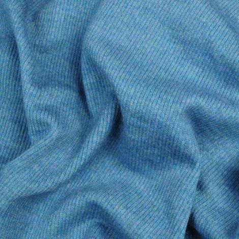 Ткань ангора в рубчик меланж грязно-голубой