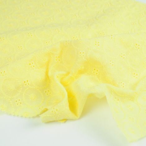 Ткань хлопок вышивка лимонный