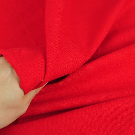 Ткань лен стретч с вискозой 2596 красный