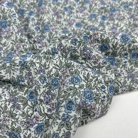 Ткань стретч-шифон принт d2 молочный/ivory