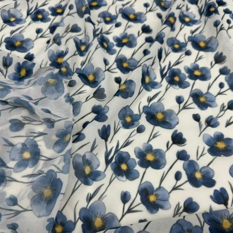 Ткань шифон принт d2 топленое молоко