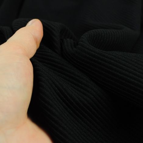 Ткань трикотаж в рубчик черный