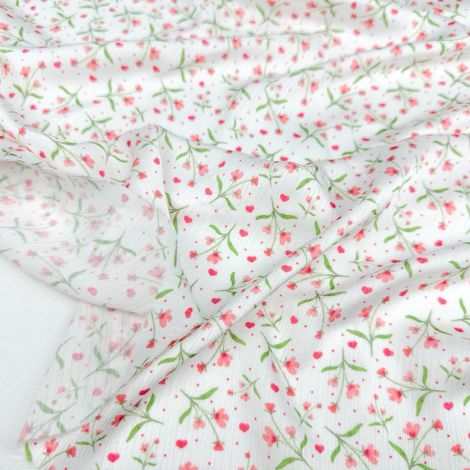 Ткань рифленый шелк "Аниса" принт d1 молочный/ivory