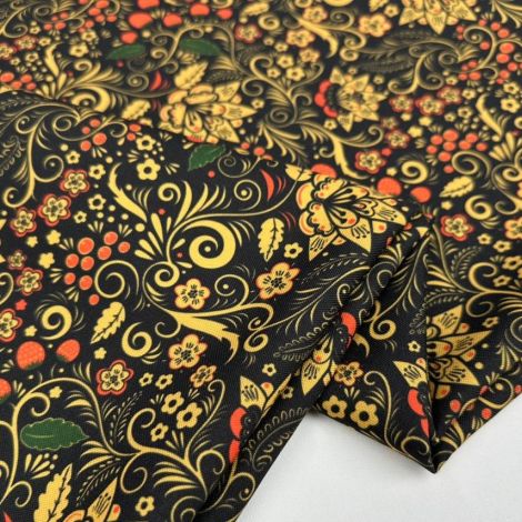 Ткань габардин принт d3 черный