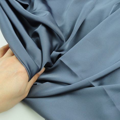 Ткань шелк «Армани» стретч 90 гр серый с синим оттенком