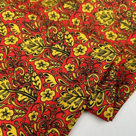 Ткань габардин принт d1 красный