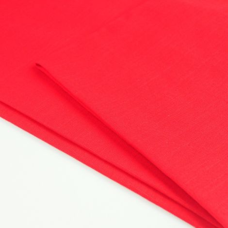 Ткань коттон-лен однотонный красный