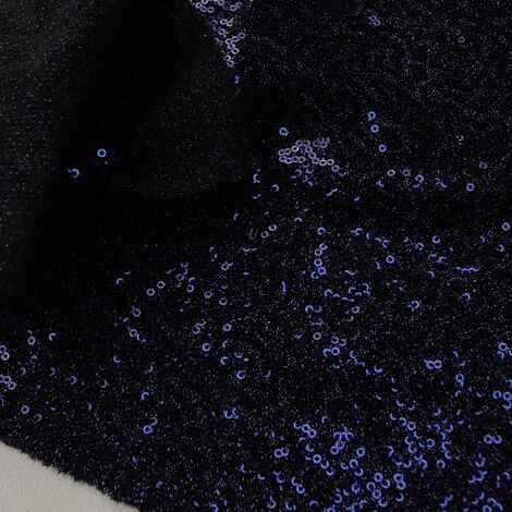 Ткань пайетки на трикотажной основе темно-синий