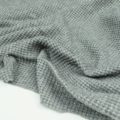 Ткань вязаный трикотаж люрекс темно-серый
