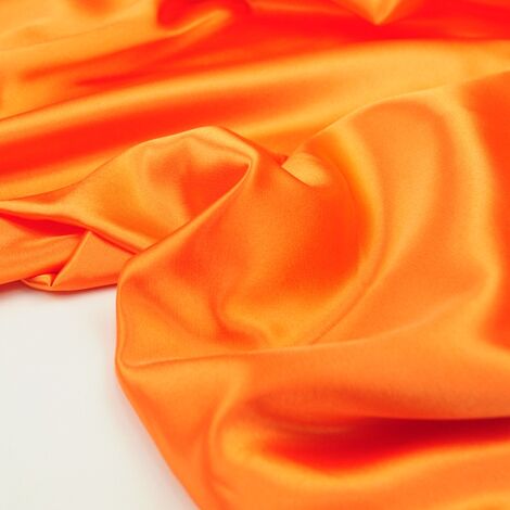 Ткань атлас Сатин стретч однотонный оранжевый