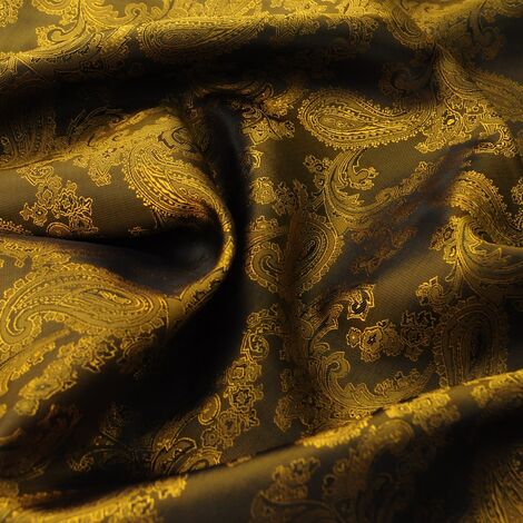 Ткань подклада жаккард "Огурцы" d 2 желтое золото