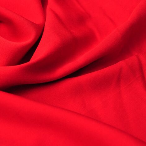 Ткань штапель-шёлк однотонный красный
