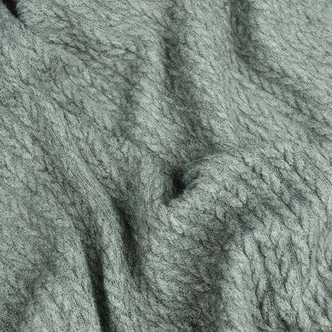 Ткань трикотаж "Косичка" темно-серый меланж
