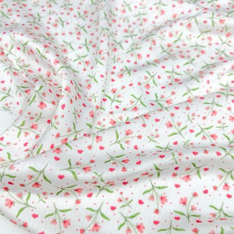 Ткань рифленый шелк "Аниса" принт d1 молочный/ivory