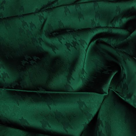 Ткань шелк жаккард "Лапка" тёмно-зелёный