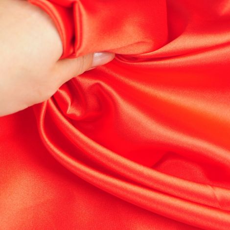 Ткань атлас сатин стретч (2022) красный