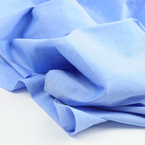 Ткань поплин стретч лощеный джинсовый голубой
