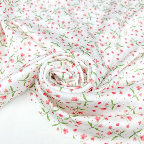 Ткань рифленый шелк "Аниса" принт d1 молочный/ivory