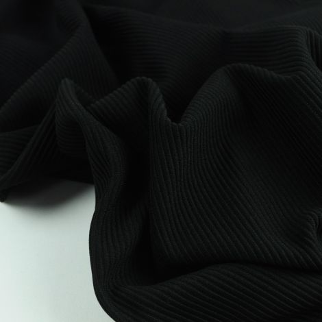 Ткань трикотаж в рубчик черный