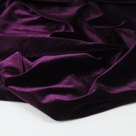 Ткань велюр стретч однотонный темно-фиолетовый