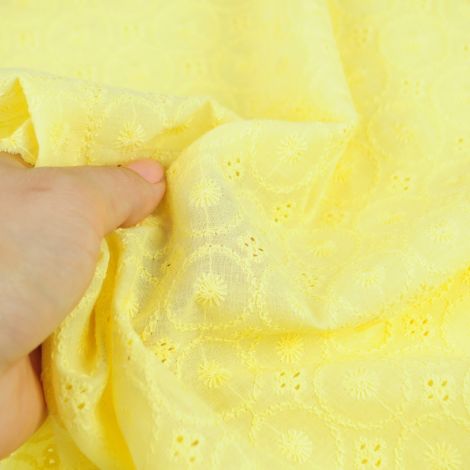 Ткань хлопок вышивка лимонный
