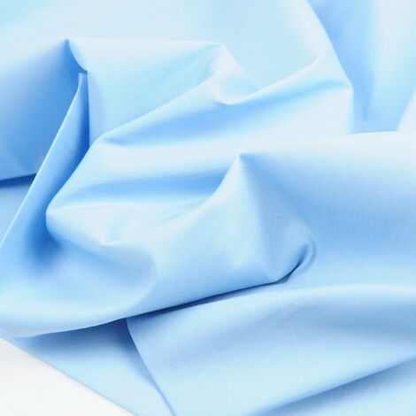 Ткань поплин стретч лощеный светло-голубой