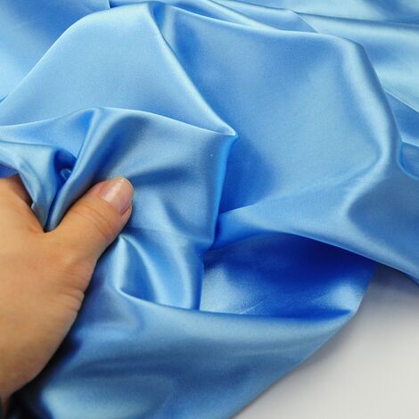 Ткань атлас Сатин стретч однотонный небесно-голубой
