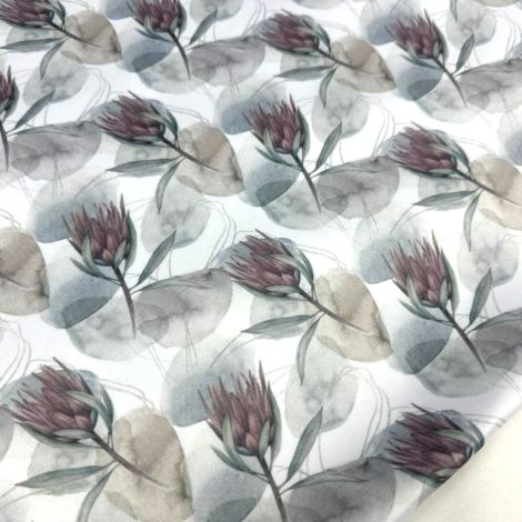 Ткань свадебный сатин принт d1 белый