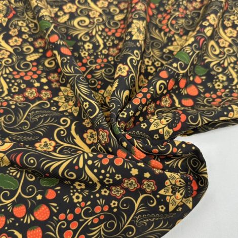 Ткань стретч-шифон принт d1 черный