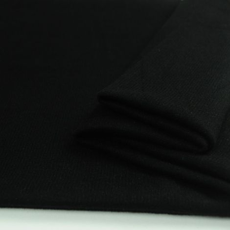 Ткань трикотаж в рубчик на основе черный