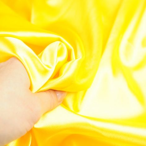 Ткань атлас сатин стретч (2022) желтый