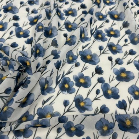 Ткань шифон принт d2 топленое молоко