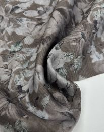 Ткань органза  тенсел-шелк принт d2 темный капучино