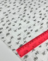 Ткань муслин принт D29 молочный/ivory