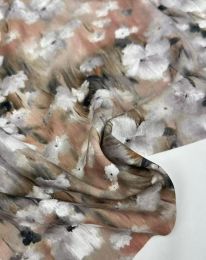 Ткань штапель принт "Адель" d8 капучино с розовым оттенком