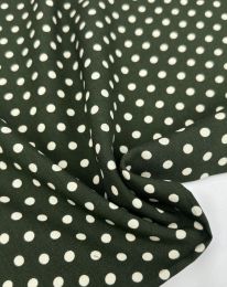 Ткань штапель принт D6 тёмно-зелёный