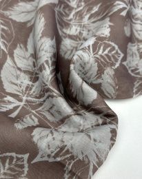 Ткань органза  тенсел-шелк принт d1 капучино с розовым оттенком