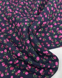 Ткань штапель принт D27 темно-синий