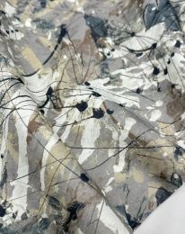 Ткань бохо принт "Вероника" D12 светло-серый