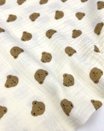 Ткань муслин принт D16 сливочный