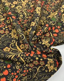 Ткань стретч-шифон принт d1 черный