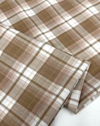 Ткань клетка костюмная "Севиль"  d 8618 бежево-розовый