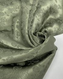 Ткань шелк жаккард "Розы" фисташковый