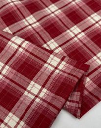 Ткань клетка костюмная "Севиль"  d 8618 красный