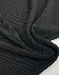 Ткань трикотаж в рубчик черный