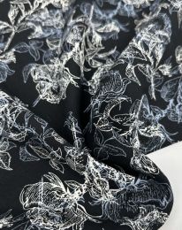 Ткань штапель принт D70 черный