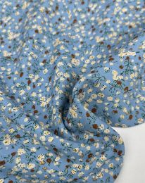 Ткань штапель принт D7 грязно-голубой