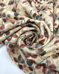 Ткань вельвет принт d6 бежевый